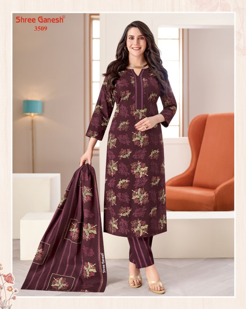 Samiyra Vol 25 By Shree Ganesh Cotton Printed Dress Material 